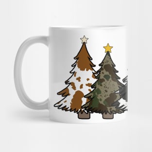 Country Christmas, Western Cute Cowhide Christmas Trees Mug